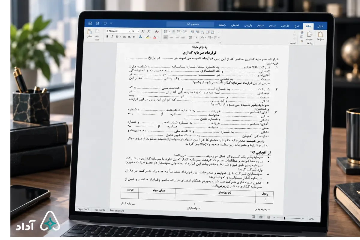 راهنمای قرارداد سرمایه گذاری در ازای سهام