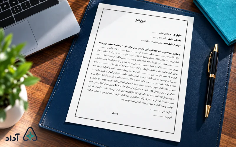 نمونه اظهارنامه